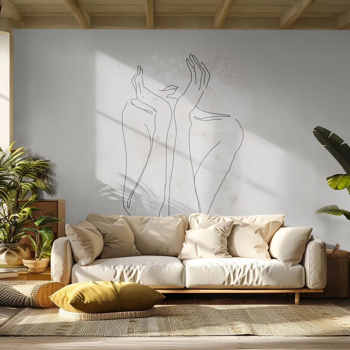 Fototapeta Premium Canvas - Rozmarzona chwila - Grafika, Kobieta, Sztuka - 350x256 cm