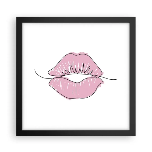 Plakat w czarnej ramie - Gotowy do pocałunku? - 30x30 cm