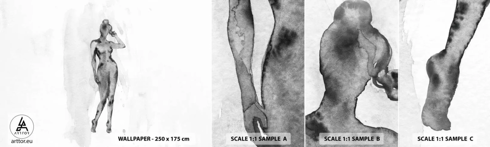 Fototapeta Próbka Samoprzylepna Deluxe Sticker - Studium ideału kobiecości - Kobieta, Kobiece Ciało, Grafika - 100x30 cm