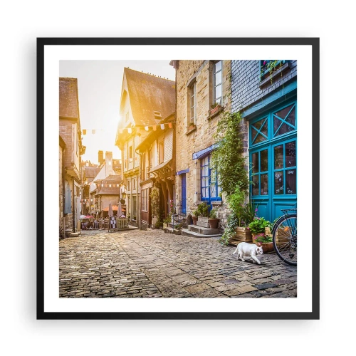 Plakat w czarnej ramie - Biały duch miasteczka - 60x60 cm