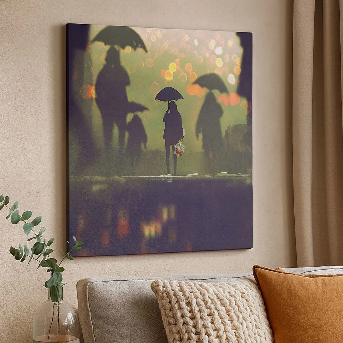 Obraz na płótnie - Z perspektywy kropli deszczu - 30x30 cm