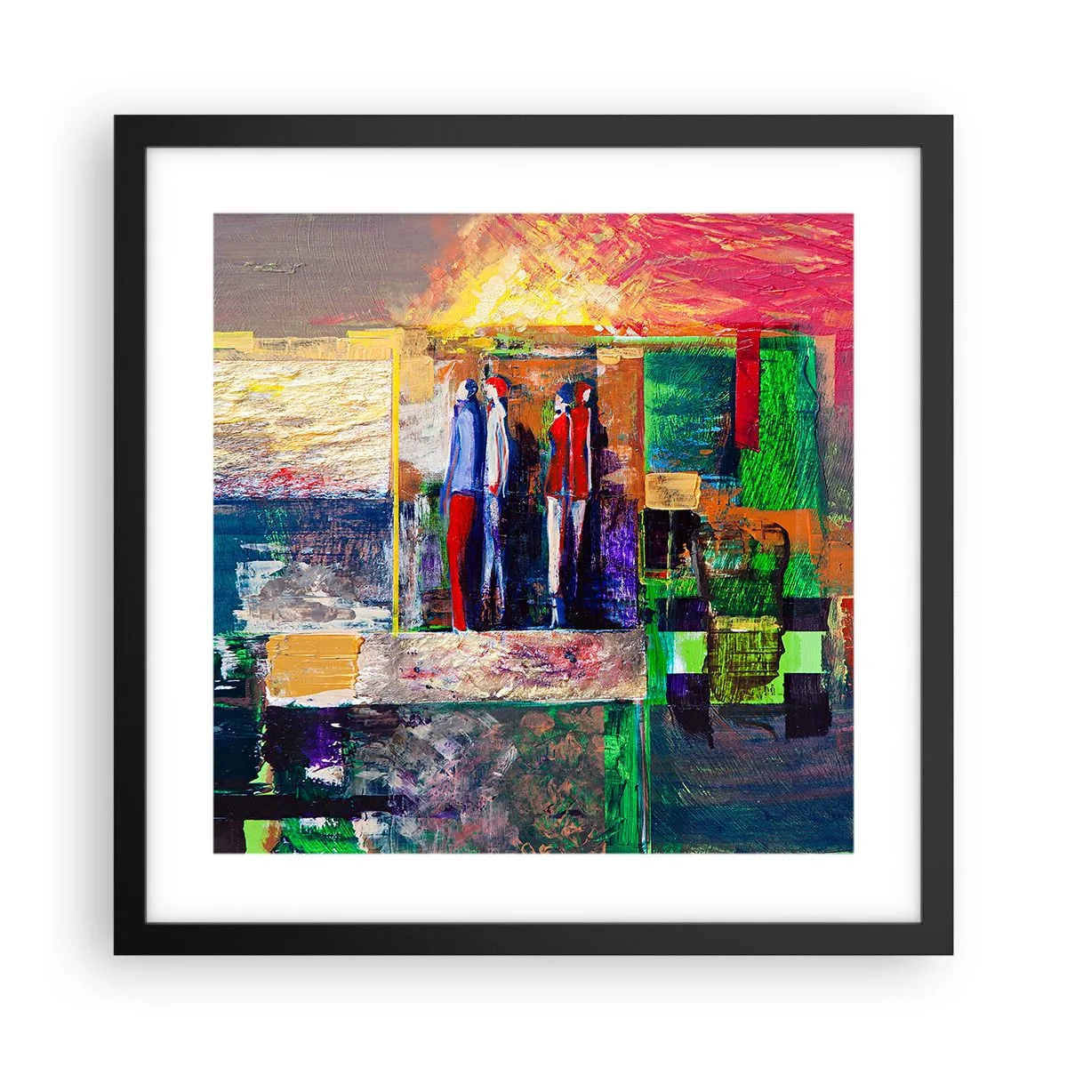 Plakat w czarnej ramie - Relacje i emocje - 40x40 cm