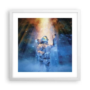 Plakat w białej ramie - Wreszcie u celu - 40x40 cm