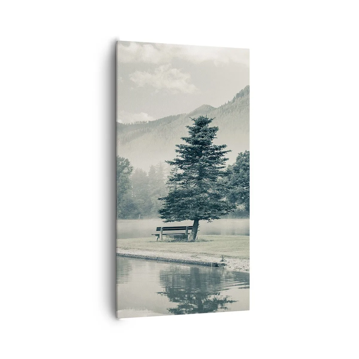 Obraz na płótnie - Jezioro jeszcze śpi - 65x120 cm