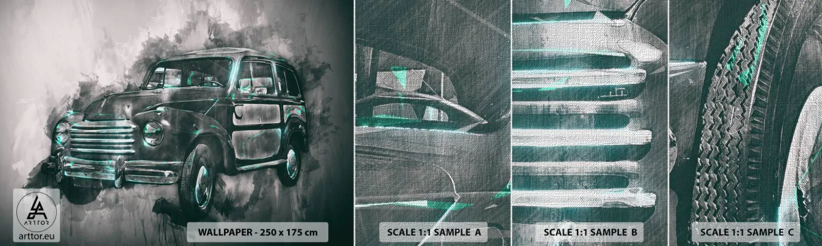 Fototapeta Próbka Premium Canvas - Szacowny przodek - Samochód Retro, Motoryzacja, Podróż - 100x30 cm