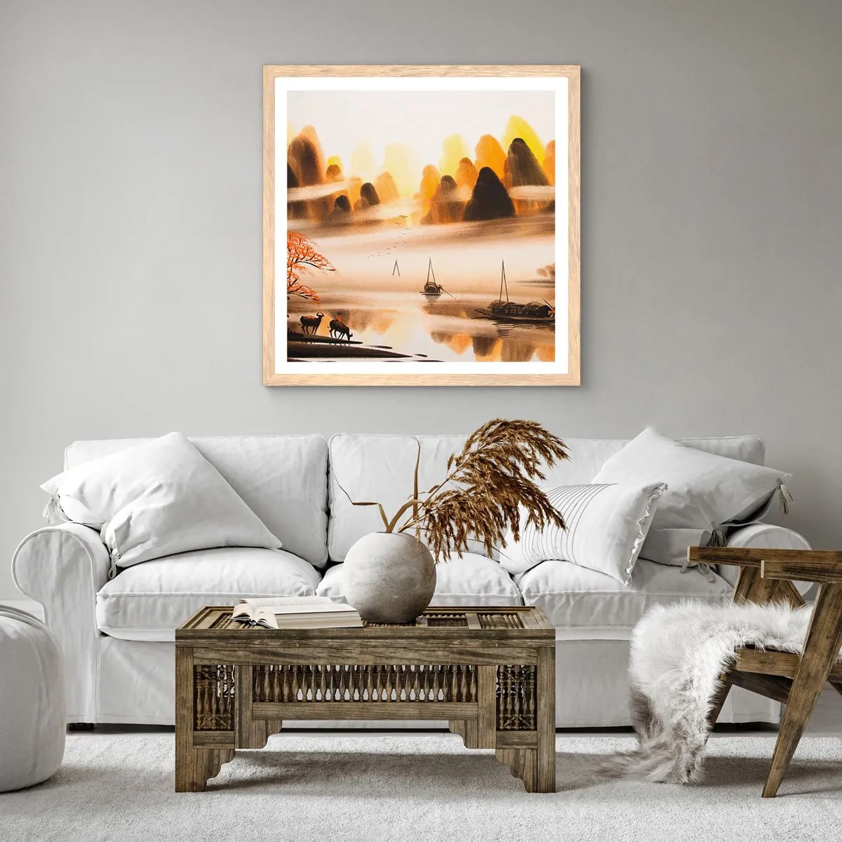 Plakat w ramie jasny dąb - Dalej niż na Dalekim Wschodzie - 30x30 cm