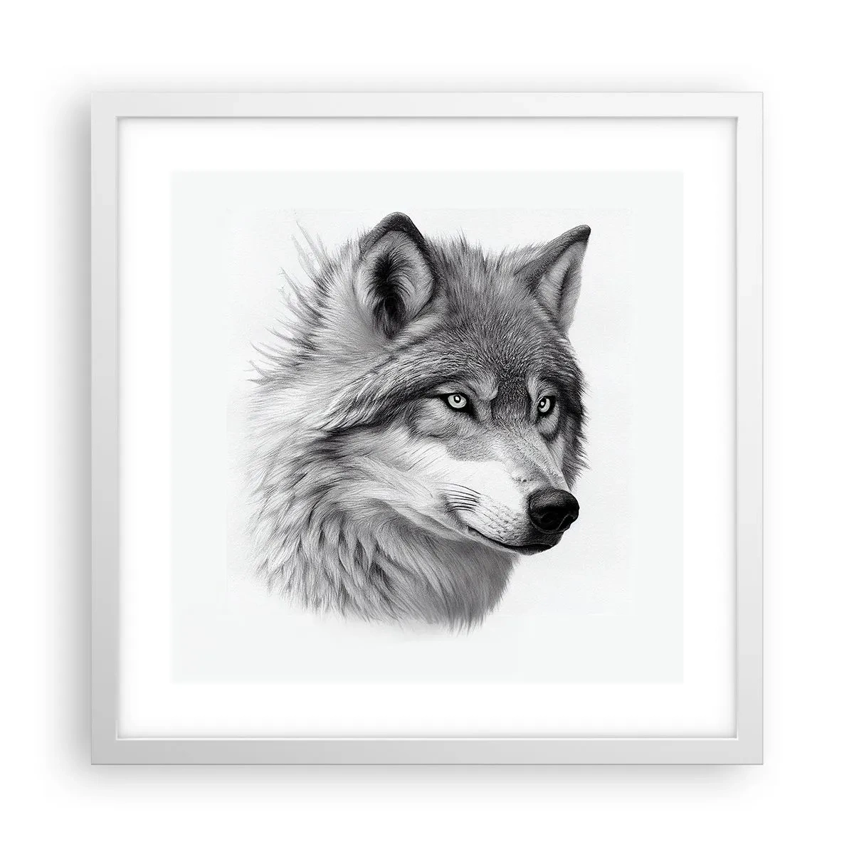 Plakat w białej ramie - Alfa – bez wątpienia - 40x40 cm