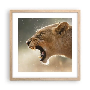 Plakat w ramie jasny dąb - Spróbuj nie posłuchać - 40x40 cm