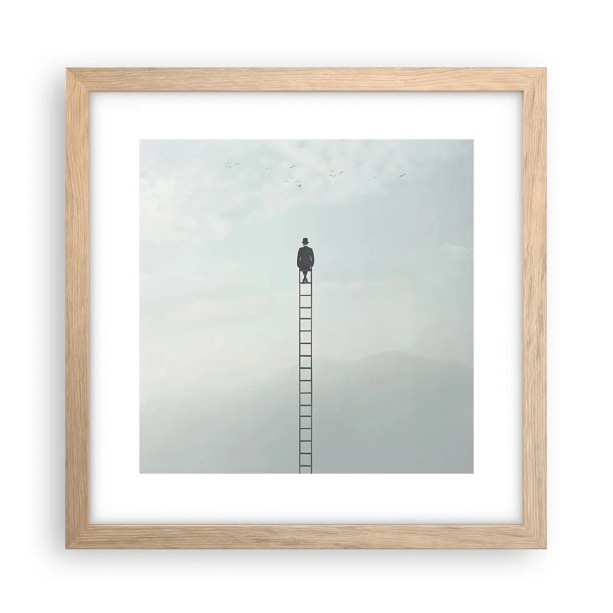 Plakat w ramie jasny dąb - Wznieś się ponadto - 30x30 cm
