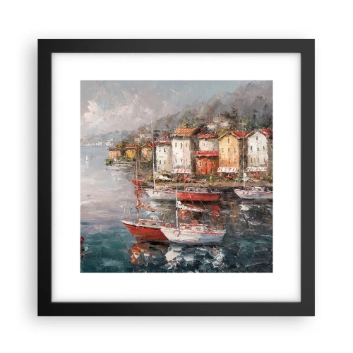 Plakat w czarnej ramie - Romantyczna przystań - 30x30 cm