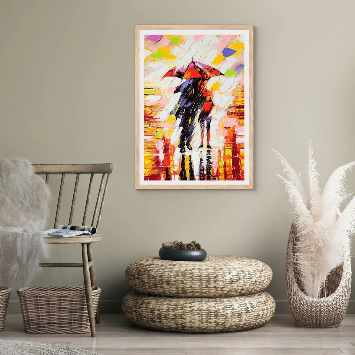 Plakat w ramie jasny dąb - Razem przez noc i deszcz - 61x91 cm