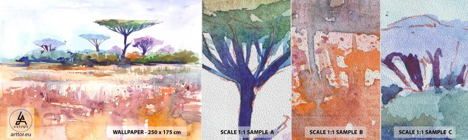 Fototapeta Próbka Premium Sand - Kolory sawanny - Krajobraz, Sawanna, Afryka - 100x30 cm