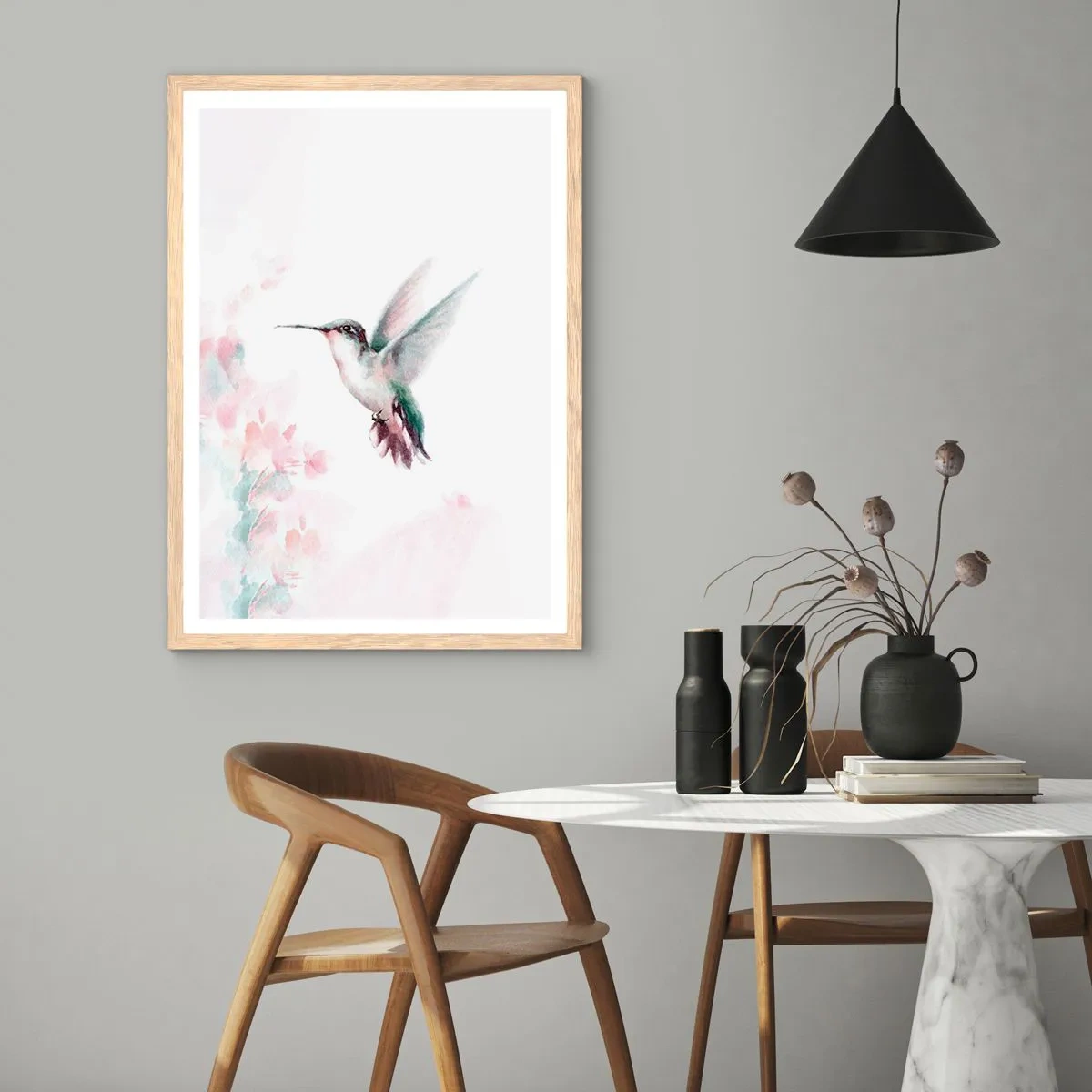 Plakat w ramie jasny dąb - Zatrzymany w trzepocie - 70x100 cm