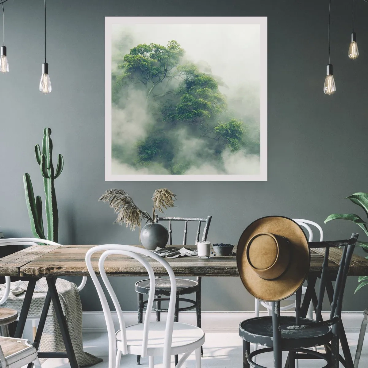 Plakat - Otulone mgłą - 60x60 cm