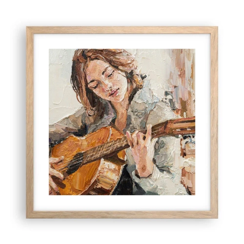 Plakat w ramie jasny dąb - Koncert na gitarę i dziewczęce serce - 40x40 cm