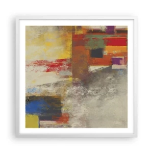 Plakat w białej ramie - Geometria barw - 60x60 cm