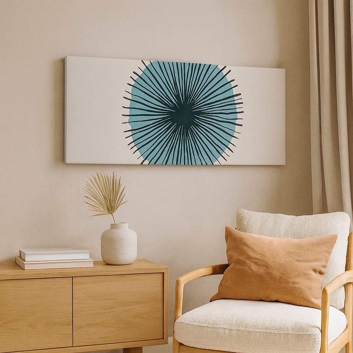 Obraz na płótnie - Promieniście na błękicie - 30x30 cm