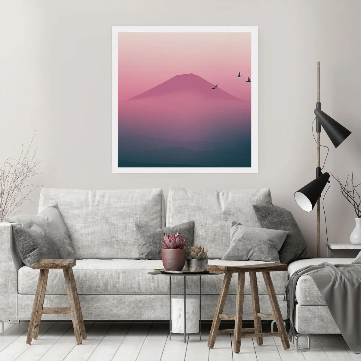 Plakat - Wędrowcy ponad chmurami - 40x40 cm