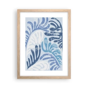 Plakat w ramie jasny dąb - Błękitne paprocie - 30x40 cm