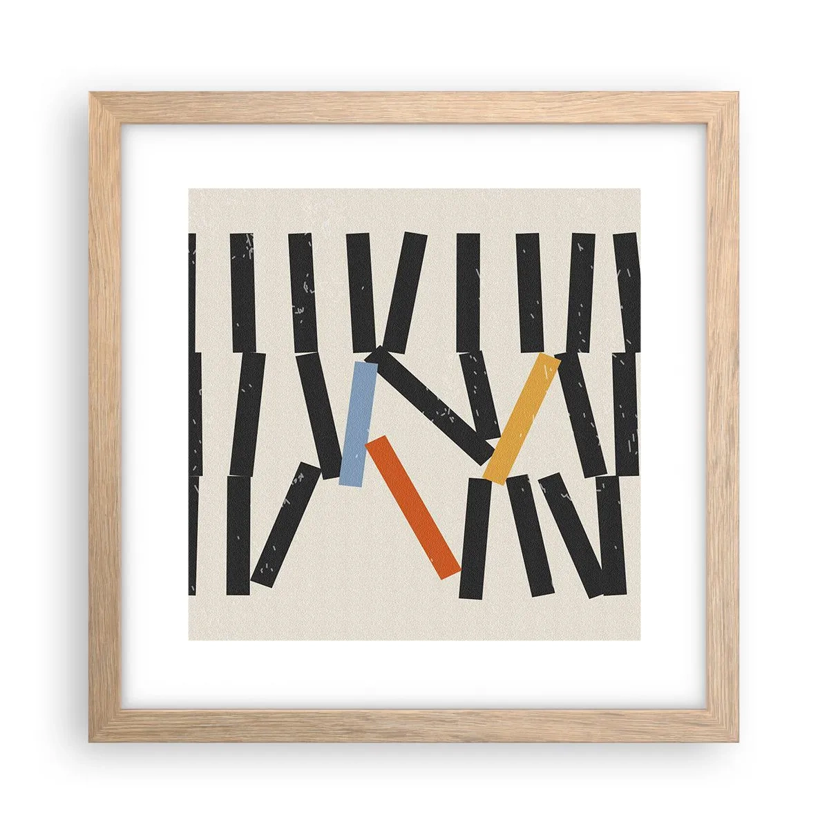 Plakat w ramie jasny dąb - Domino – kompozycja - 30x30 cm