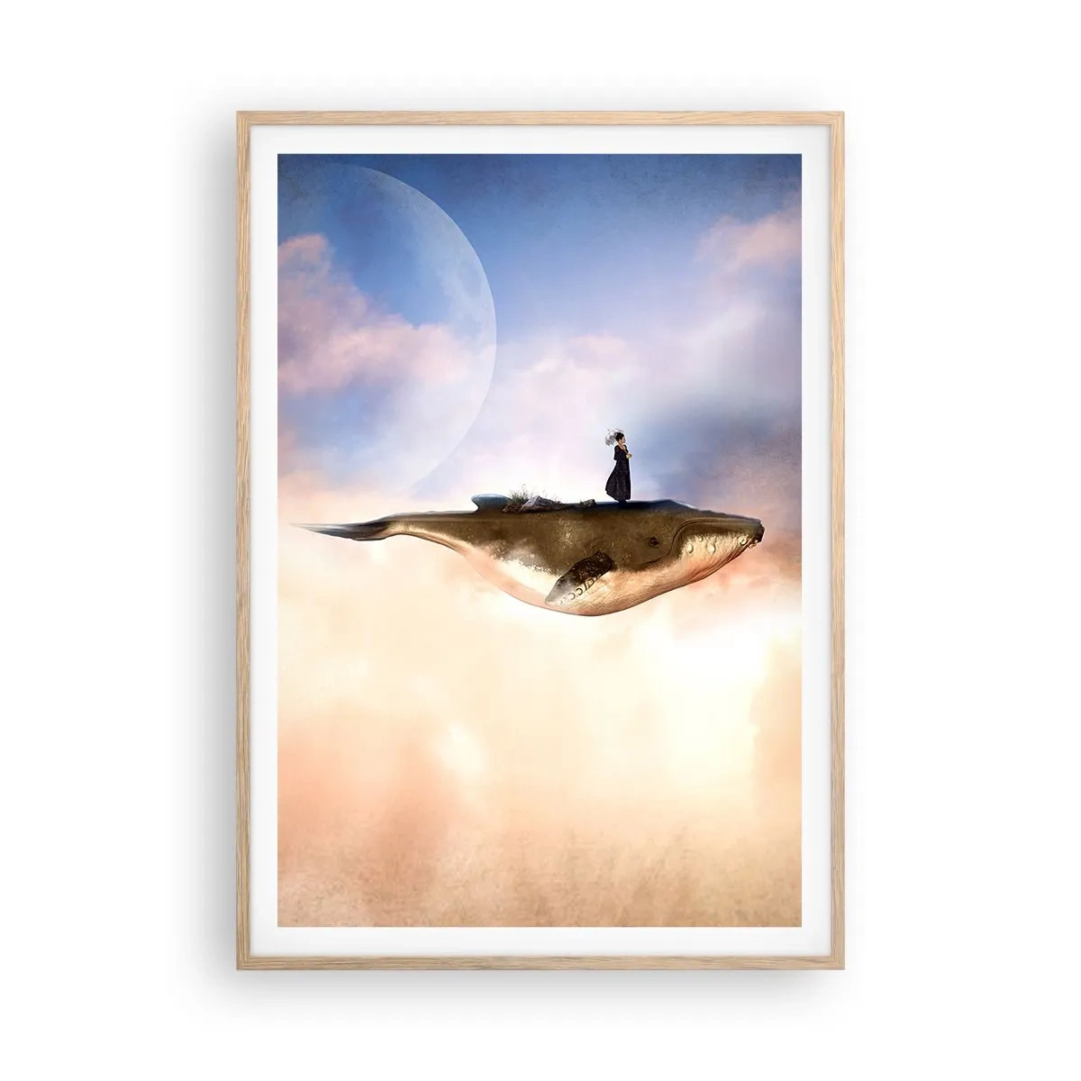 Plakat w ramie jasny dąb - Nadrealna podróż - 70x100 cm