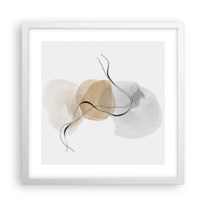 Plakat w białej ramie - Powietrzne paciorki - 40x40 cm