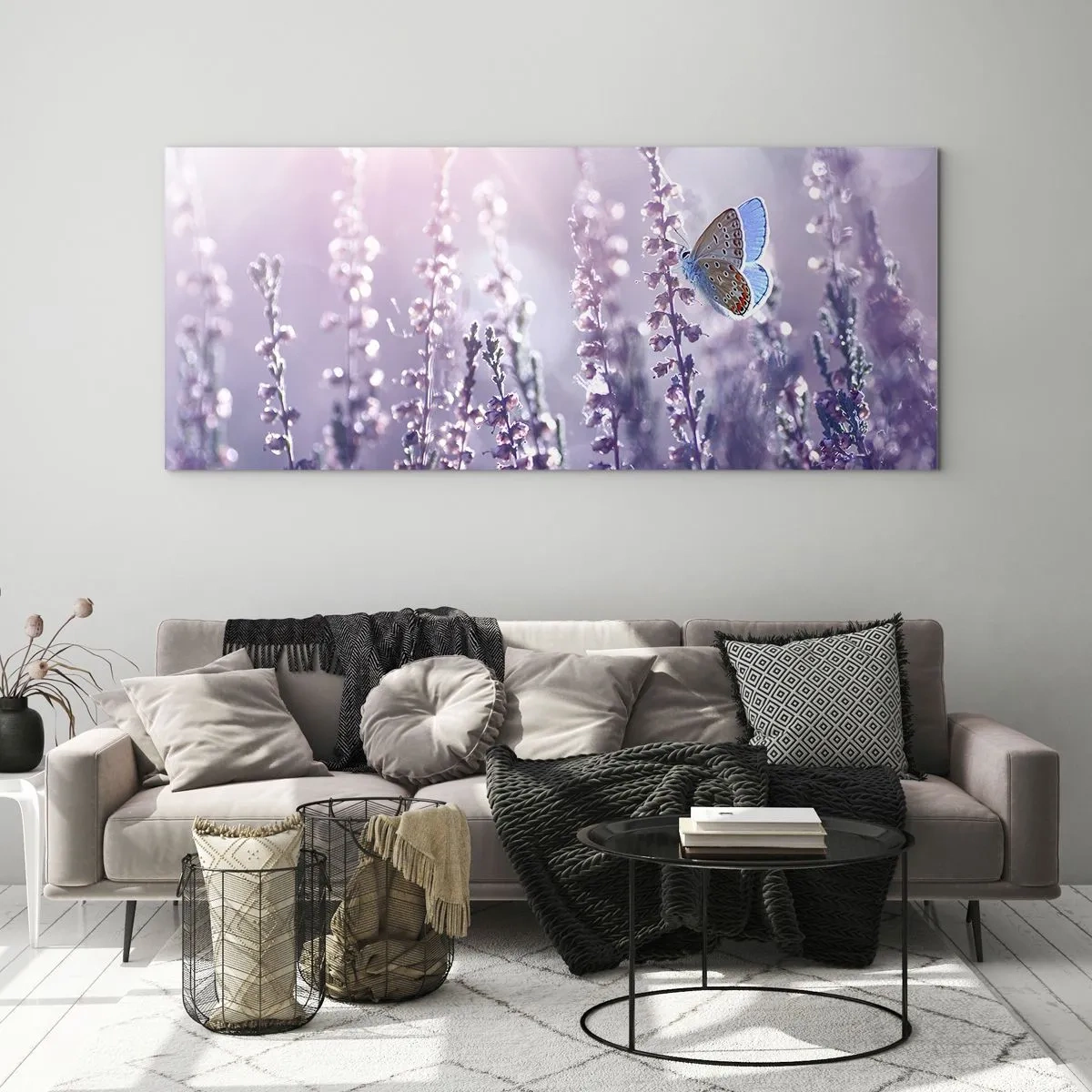 Obraz na szkle - Pocałunek motyla - 100x40 cm