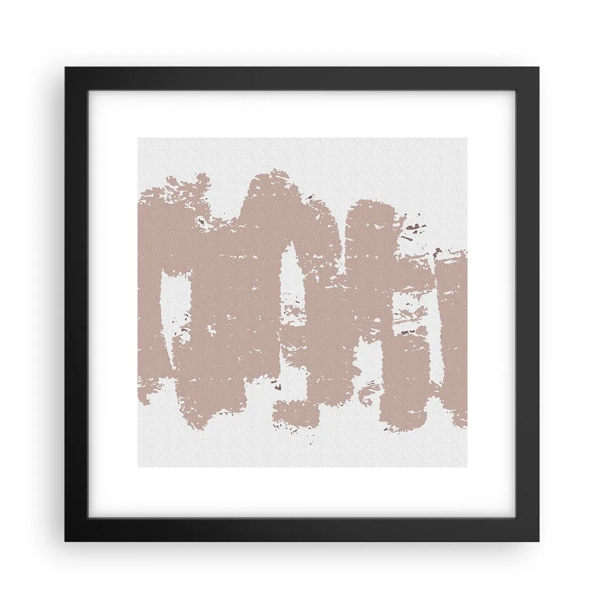 Plakat w czarnej ramie - Abstrakcja w łagodnym różu - 30x30 cm
