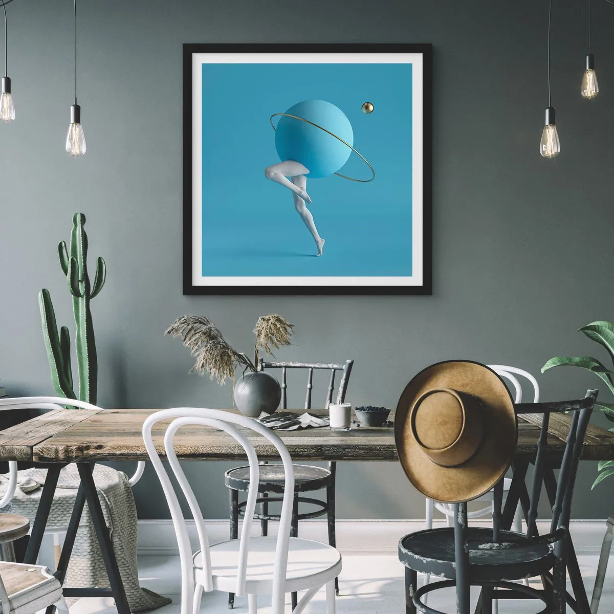 Plakat w czarnej ramie - A planety szaleją - 50x50 cm