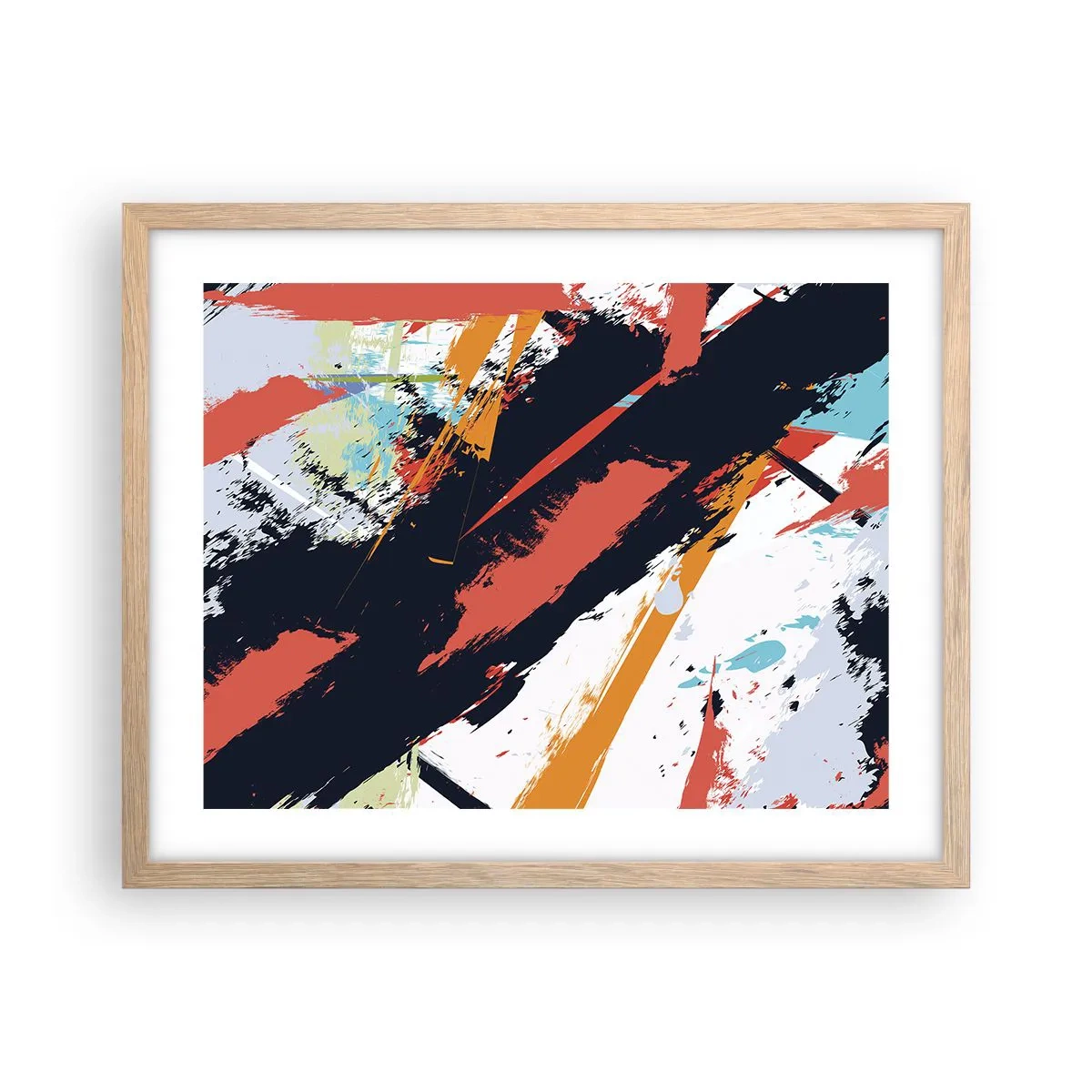 Plakat w ramie jasny dąb - Kompozycja dynamiczna - 50x40 cm