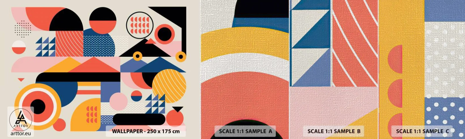 Fototapeta Próbka Premium Canvas - Kompozycja: pobaw się - Abstrakcja, Wektor, Nowoczesny - 100x30 cm