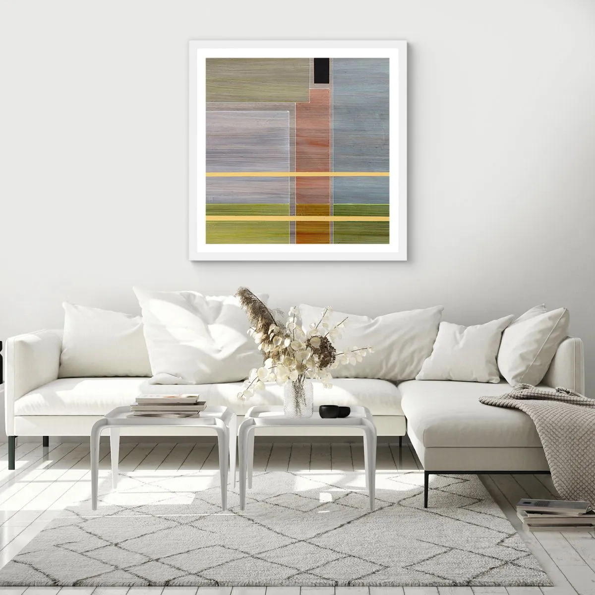 Plakat w białej ramie - Prosto i spokojnie - 40x40 cm