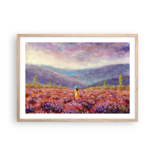 Plakat w ramie jasny dąb - W lawendowym świecie - 70x50 cm