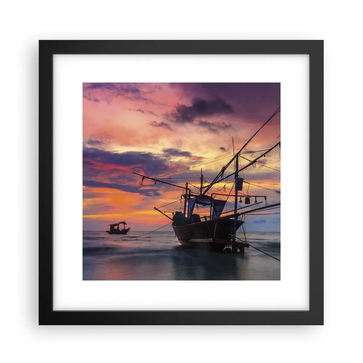 Plakat w czarnej ramie - Egzotyczny wieczór - 30x30 cm