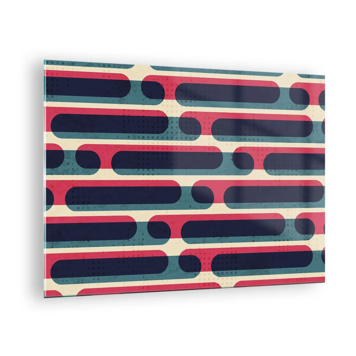 Obraz na szkle - Abstrakcyjne linie w stylu retro - 70x50cm - W głąb i do przodu - Nowoczesna dekoracja ścienna do salonu i sypialni ARTTOR