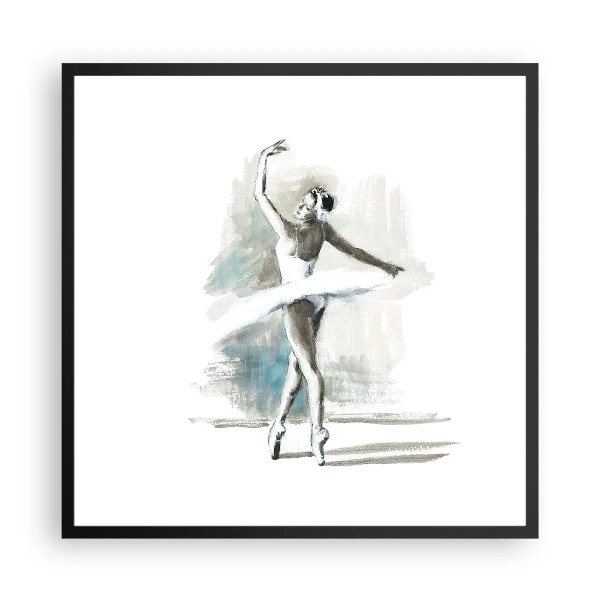 Plakat w czarnej ramie - Zaklęta w łabędzia - 60x60 cm