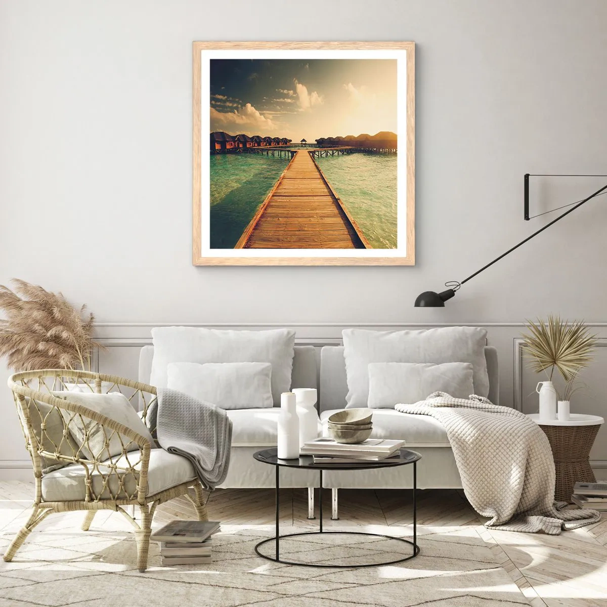 Plakat w ramie jasny dąb - Gorące zaproszenie - 30x30 cm