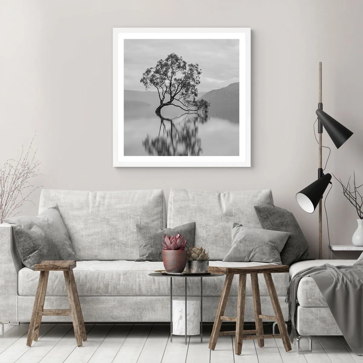 Plakat w białej ramie - Jest taki kraj - 60x60 cm