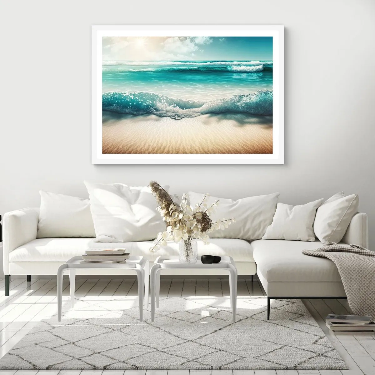 Plakat w białej ramie - Spokój oceanu - 40x30 cm