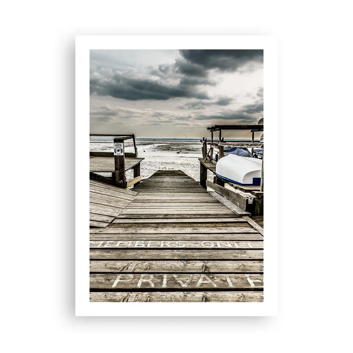 Plakat - Drewniany pomost nad morzem - 50x70cm - Plaża północy - Nowoczesna dekoracja ścienna do salonu, kuchni i sypialni ARTTOR