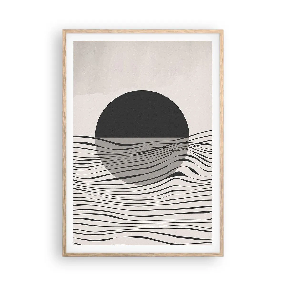 Plakat w ramie jasny dąb - Kompozycja połowiczna - 70x100 cm
