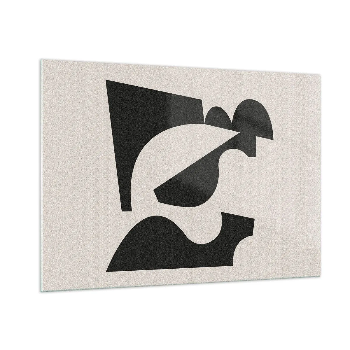 Obraz na szkle - Abstrakcyjna czarno-biała kompozycja geometryczna - 100x70cm - Do samodzielnego składania - Nowoczesna dekoracja ścienna do salonu, kuchni i sypialni ARTTOR