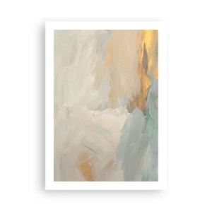 Plakat - Abstrakcyjna malarska kompozycja w pastelowych odcieniach - 50x70cm - Abstrakcja – kraina łagodności - Nowoczesna dekoracja ścienna do salonu, kuchni i sypialni ARTTOR