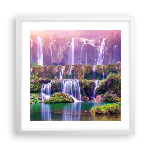 Plakat w białej ramie - Schody do nieba - 40x40 cm