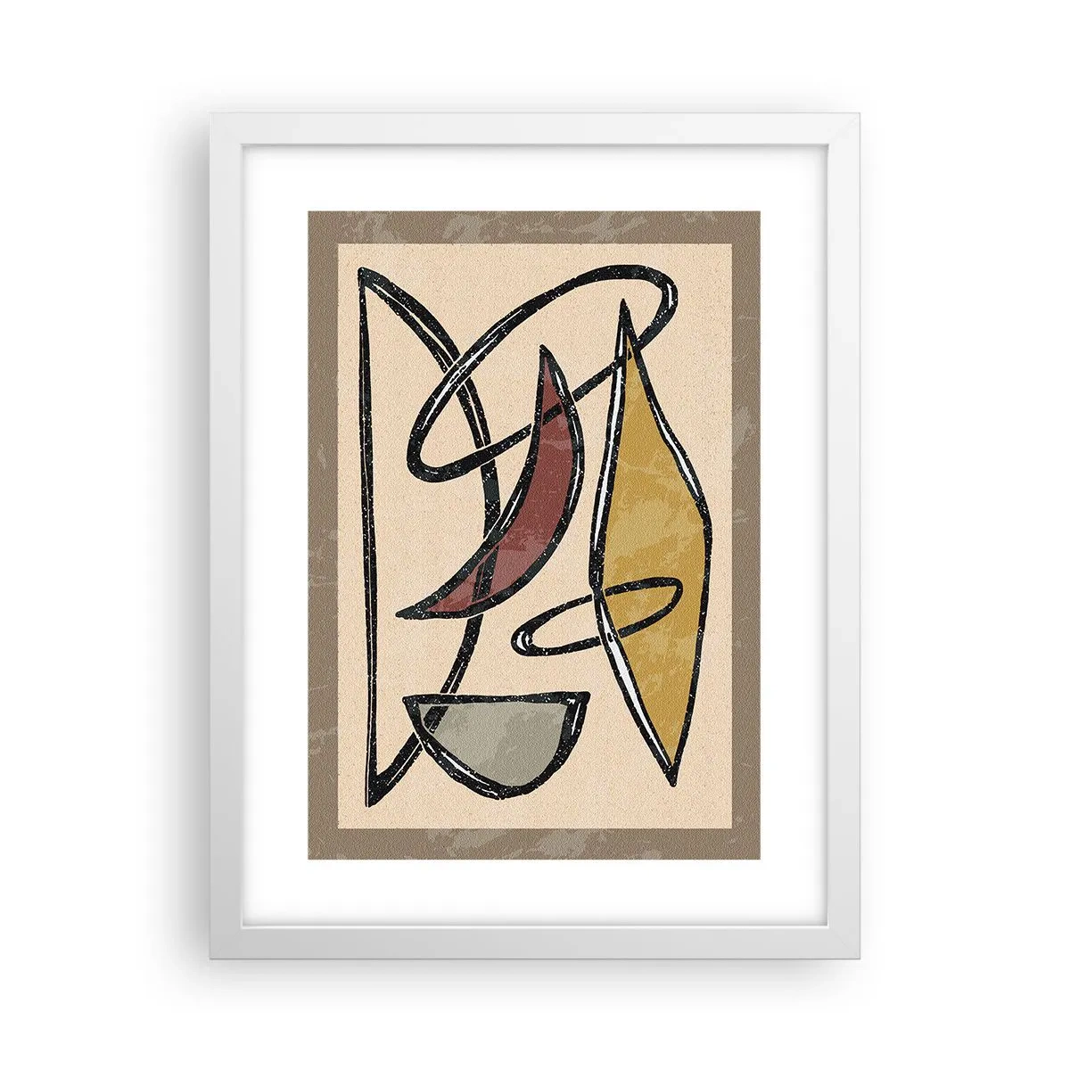 Plakat w białej ramie - Kompozycja – łuki i owale - 30x40 cm