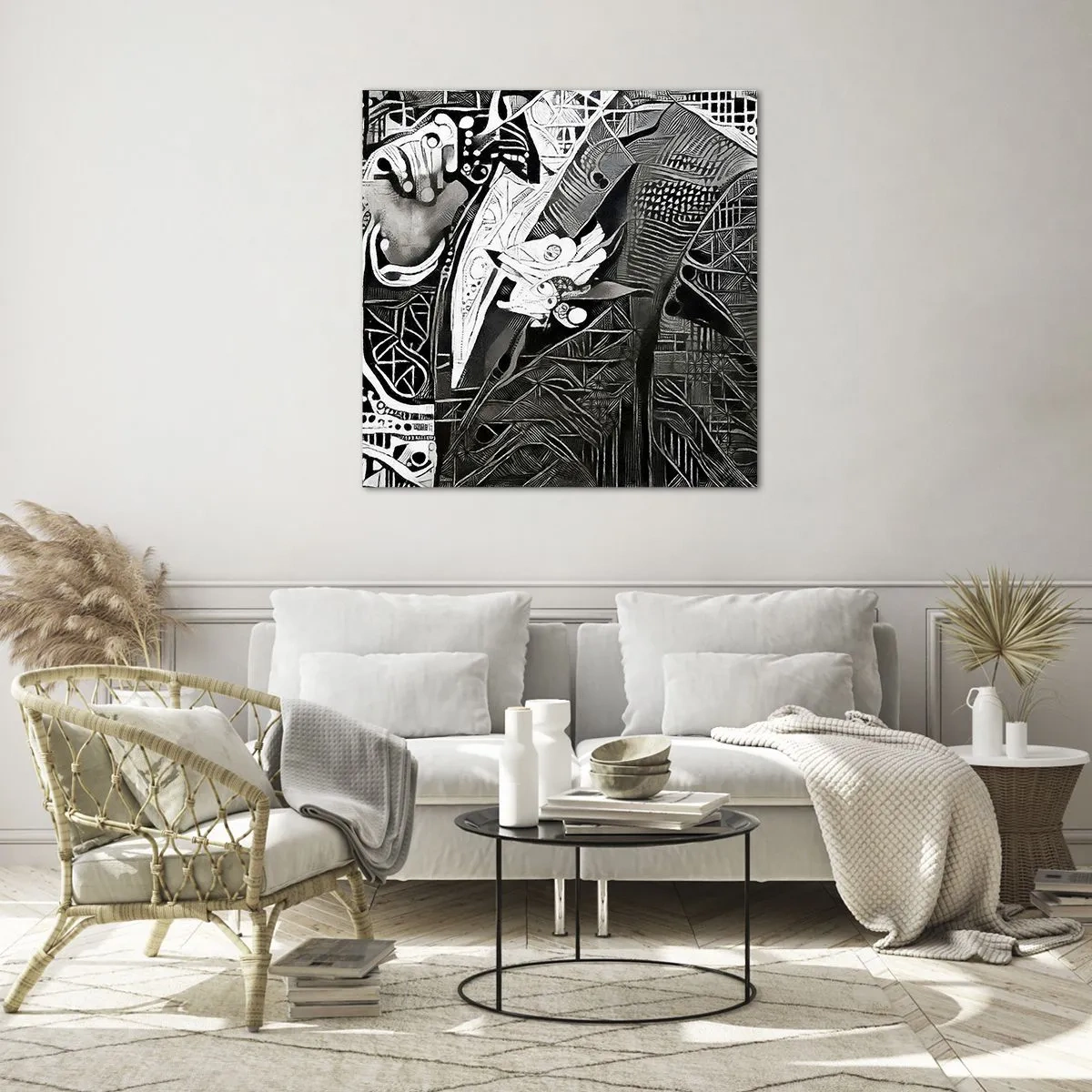 Obraz na szkle - Tylko na pozór szary człowiek - 70x70 cm