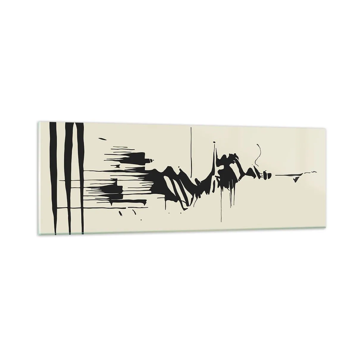 Obraz na szkle - Abstrakcja pośpieszna - 90x30 cm