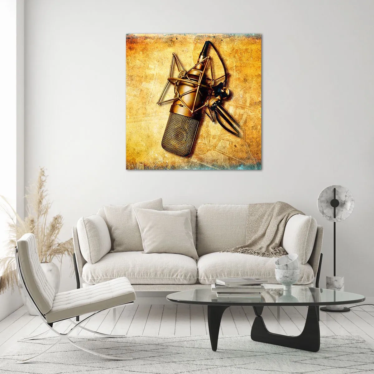 Obraz na szkle - Złote lata radia - 60x60 cm