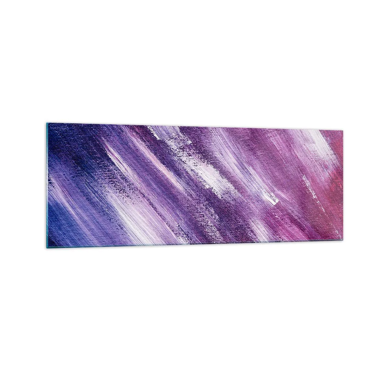 Obraz na szkle - Abstrakcyjne pociągnięcia pędzla w odcieniach fioletu i różu - 140x50cm - Gdy wieje słoneczny wiatr - Nowoczesna dekoracja ścienna do salonu i sypialni ARTTOR