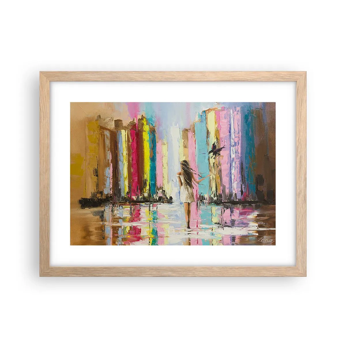 Plakat w ramie jasny dąb - Idż za mną - 40x30 cm